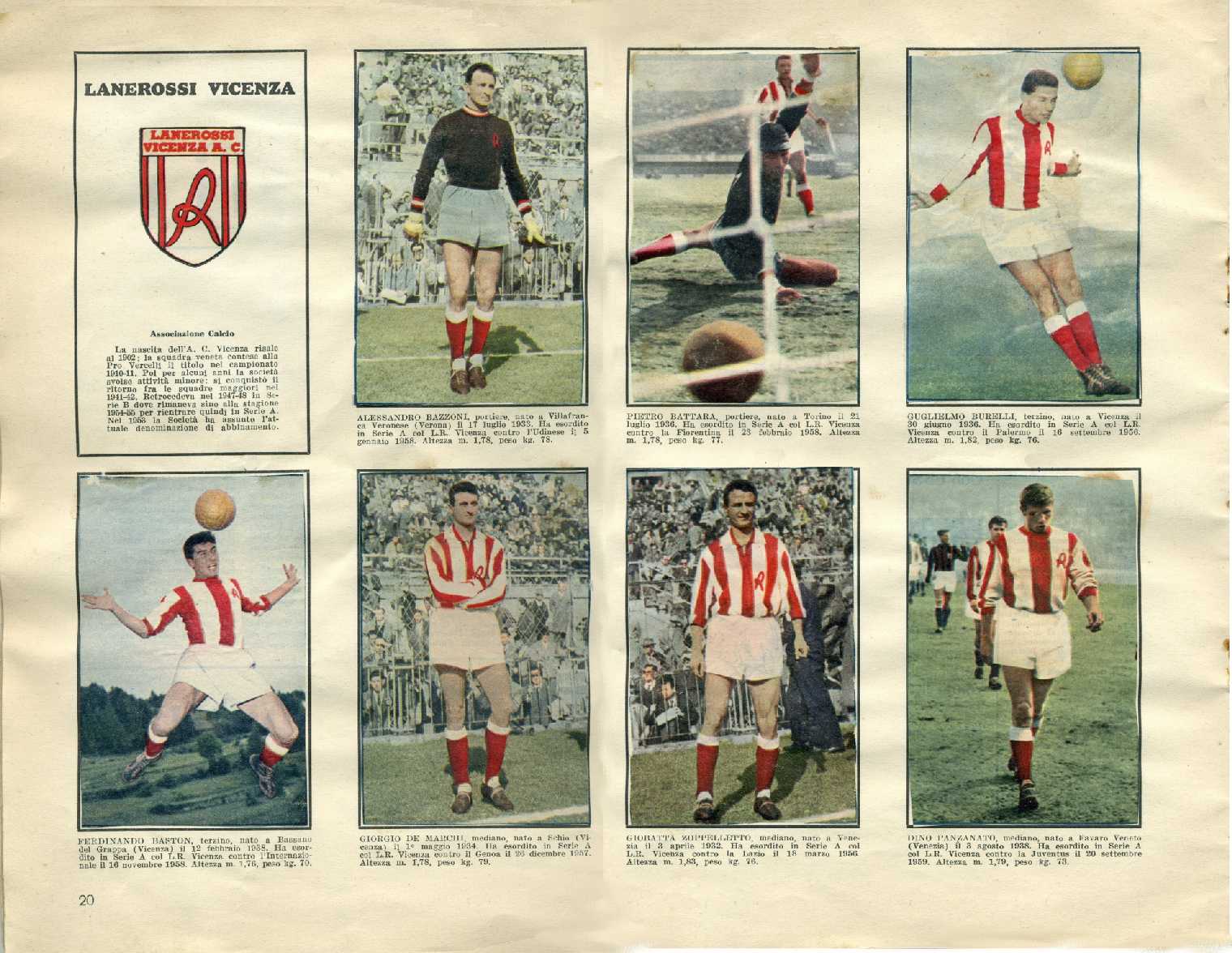 Album I Calciatori di Serie A La Gazzetta dello Sport 195960